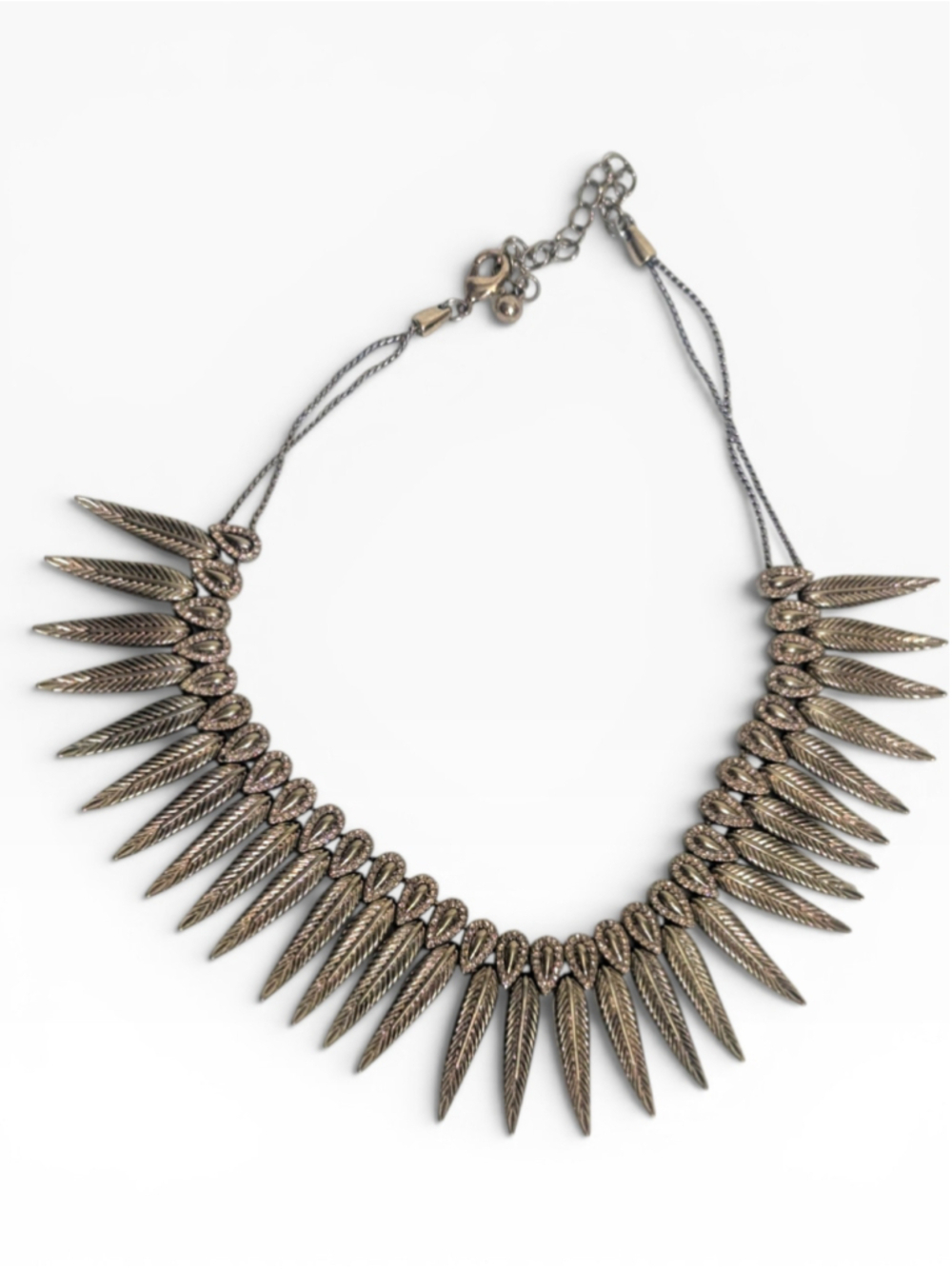 Rocksbox Gold Tone Feather Statement Necklace